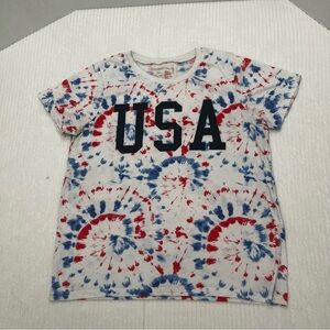 Grayson Threads Red and Blue Tie-Dye USA Kids Shirt